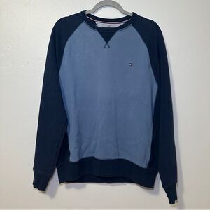 Tommy Hilfiger Men's Two-Tone Blue Crewneck Sweater